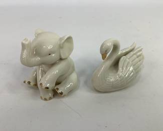 Lenox Elephant & Swan Figurines