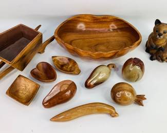 Wooden Fruit Bowl & Decor