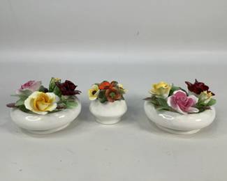 Bone China Floral Candle Holders and Bouquet