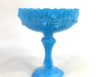 Fenton Cabbage Rose Pedestal Compote