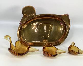 Vintage Duck Serving Tray and Nesting Swans