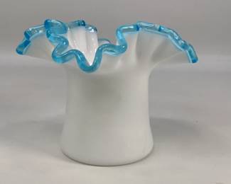 Fenton Milk Glass Top Hat Vase