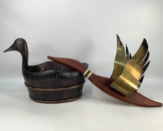 Duck Wood Planter and Wall Hanging