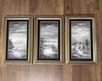 Vintage Myrtle La Chance landscape oil paintings