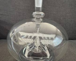 Glass Blown Plane in Bottle