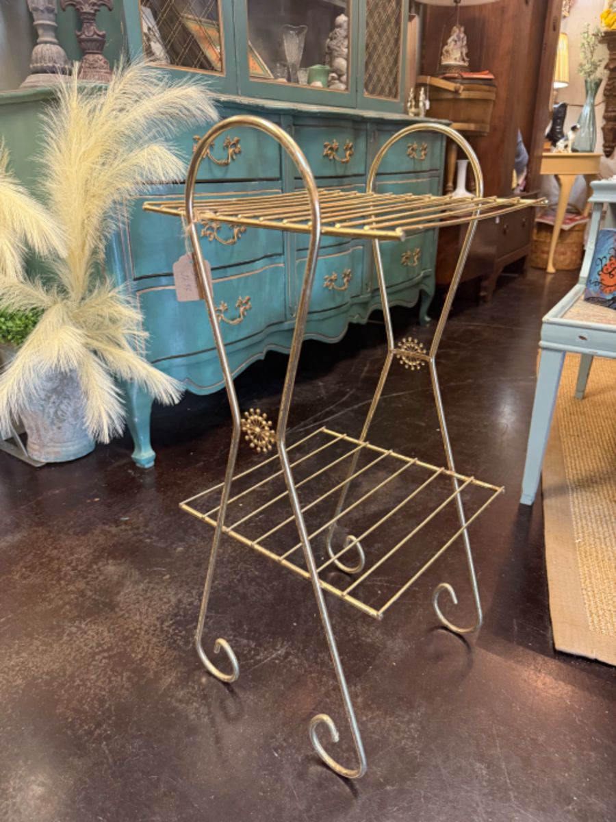 Vintage MCM Wire Metal Tiered Plant Stand