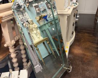Decorative Wall Mirror with Beveled Glass Edging