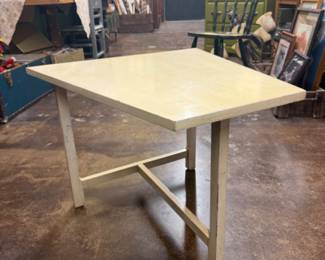 Mid Century Geometrically Shaped Side Table as is (minor nicks on the top) Great project piece