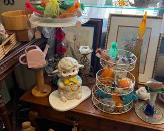statuary, kitchen items, framed art