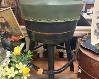 Vintage green barrel stool