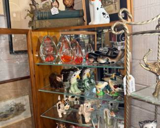 brass, vintage glass, old books