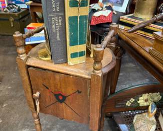 old books and end tables