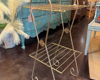 Vintage MCM Wire Metal Tiered Plant Stand