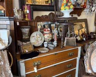vintage dresser with beautiful hardware