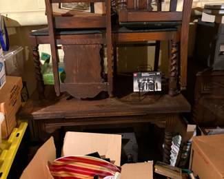 Antique table and chairs