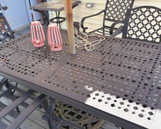 Patio table 6 chairs cast aluminum