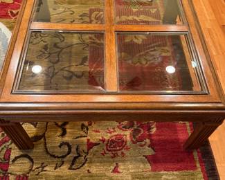 nice wood w glass end table