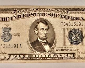Silver Certificates, coins & more (see full auction site)