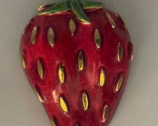 Vintage strawberry brooch