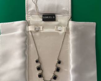NEW Samuel B. of New York Fine Sterling 925 Silver & Onyx Necklace