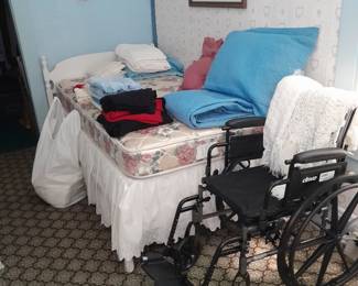 Wheelchair, twin bed