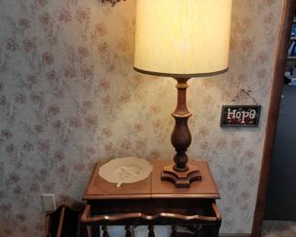 End table and lamp
