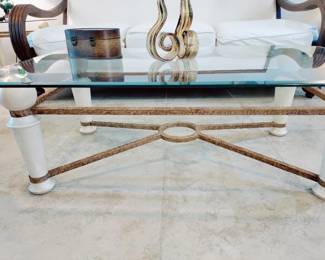 BEVELLED GLASS COFFEE TABLE