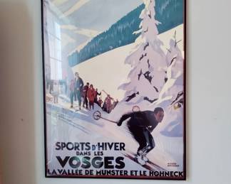 WINTER SPORTS IN VOSGES FRANCE FRAMED POSTER
