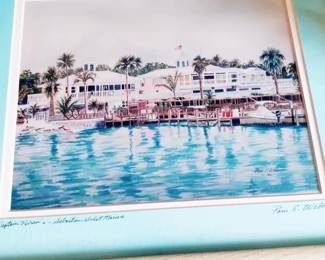 CAPTAIN HIRAM'S, SEBESTIAN INLET MARINA, SIGNED PAM WEBB