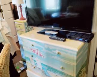 NAUTICAL DRESSER, HAND PAINTED, LARGE FLATSCREEN - NOT SMART