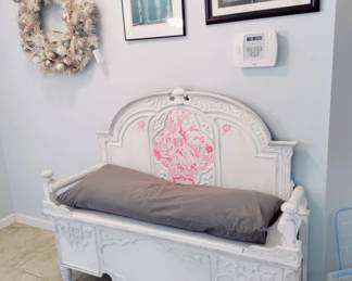 CUSTOM MADE "BED BENCH", HAND PAINTED FRENCH COUNTRY