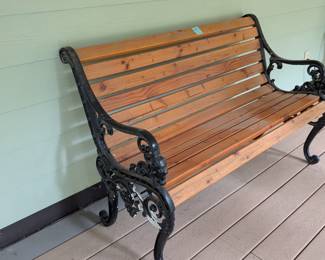 Older wood park bench