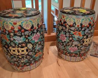 Antique Chinese garden stools ceramic, very old