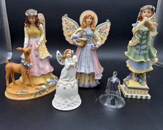 Heavenly Angels Figurine Collection – Bundle 2 (5 Collectibles & Bells)