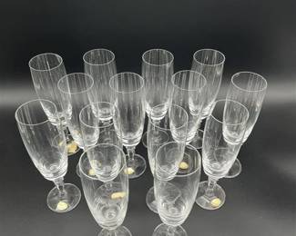 14 Bohemian Crystal Flutes