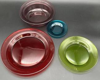 Rainbow Glass Dish Set- Bundle of 4