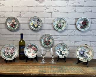 Lena Liu 3d Hummingbird Plates - Lot of 11 (Wine and glassware not included)
