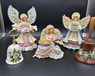 Heavenly Angels Figurine Collection – (6 Collectibles & Bells, another similar bundle)