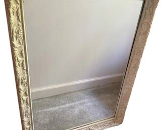 Vintage Antiqued White Mirror