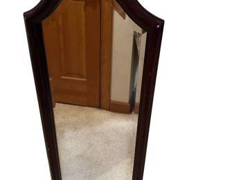 Dark Wood Beveled Mirror