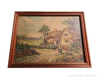 Country Cottage Lithograph