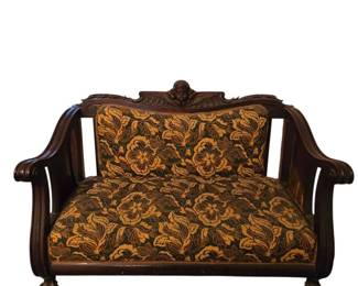 Antique Mahogany Carved Settee