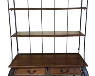 Solid Wood and Wrought Iron Bakers Rack