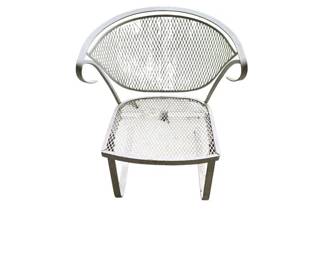 White Vintage Wrought Iron Spring Patio Rocker