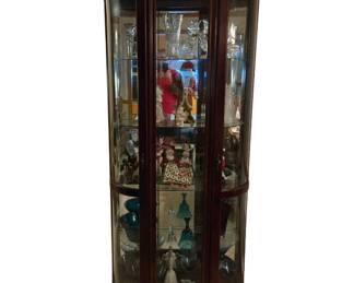 Lovely Lighted Rounded Front Curio Cabinet