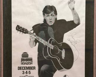 Paul McCartney Signed Concert Poster – Rosemont Horizon Chicago 1989, Framed Beatles Memorabilia