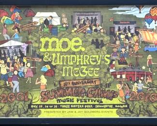 2010 Summer Camp Music Festival Poster – moe. & Umphrey’s McGee – 10th Anniversary – Framed Art Print