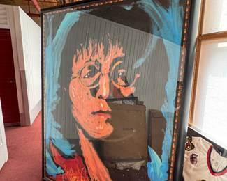 Original Denny Dent John Lennon Painting – Signed Pop Art Portrait