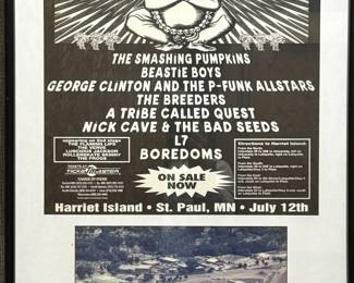 Framed Lollapalooza Poster – 1994 St. Paul MN Concert Featuring Smashing Pumpkins, Beastie Boys & A Tribe Called Quest