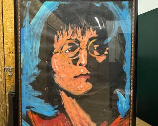 Original Denny Dent John Lennon Painting – Signed Pop Art Portrait